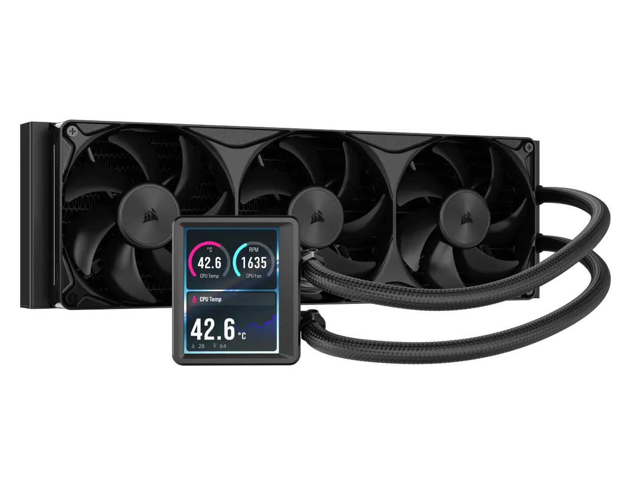 CORSAIR NAUTILUS II 360 RS LCD Liquid CPU Cooler - 3.5" IPS LCD Screen -  FlowDrive 2S Pump - RS II Unified Frame Fans - 360mm Radiator - Fits AMD  AM5/AM4 & Intel LGA 1851/1700