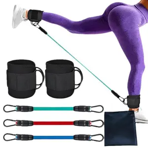 Ankle Resistance Bands, Ankle Bands for Working Out with Cuffs, Resistance Bands for Leg Butt Training Workout Equipment for Kickbacks Hip Gluteus Training Exercises, Ankle Strap with Exercise Bands resistant  bands Fitness ankle resistance Outdoorfun