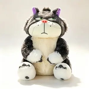 Creative Angry Cartoon Cat Plush Doll, Funny Lucifer Cat Stuffed Plush Toy, Soft Cute Plushie, Perfect Lovely Gift for Kids