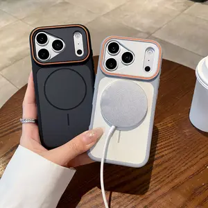 Compatible with iP17promax, color-blocking lens, Magsafe magnetic charging, iP16 full protection case