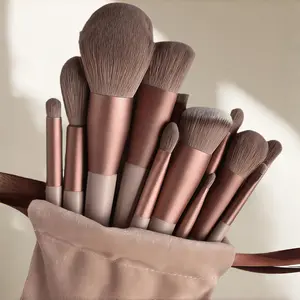 13pcs Makeup Brush Set, Soft Fluffy Professional Cosmetics, Face Makeup Brushes, Foundation Powder Eyeshadow Blending Brushes, Beauty Tool with Bag, Random Color