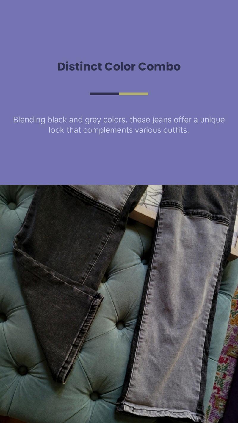 SHEIN High Rise Black & Grey Stretchy Jeans