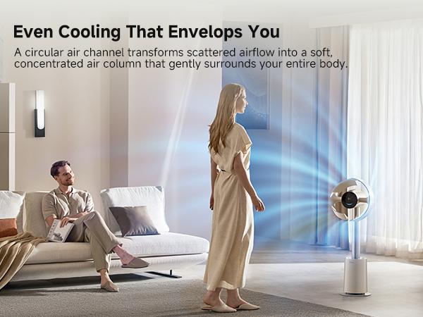 DREAME MF10 Bladeless Tower Fan for Bedroom, Smart Standing Fan with 270° Spatial Airflow for Whole-Room Circulation, 59ft/s High Velocity, 10 Speeds 3 Modes, Temperature-Adaptive Airflow, MF10-Beige DREAME MF10 Bladeless Tower Fan for Bedroom, Smart Standing Fan with 270° Spatial Airflow for Whole-Room Circulation, 59ft/s High Velocity, 10 Speeds 3 Modes, Temperature-Adaptive Airflow, MF10-Beige
