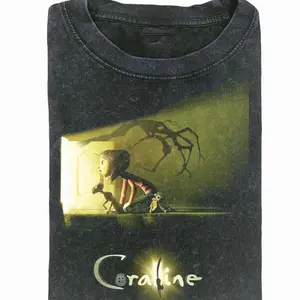 Vintage CORALINE Horror T-Shirt, Cartoon Halloween Movie Shirt, Streetwear Style For Him, For Her