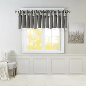 Lightweight Faux Silk Valance With Beads