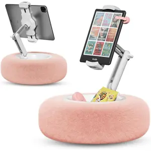 Tablet Pillow Stand for Reading, Adjustable Tablet Pillow Stand for Lap with Detachable Bowl, Fits 4.7"-13" Kindle/Phones/Tablets, Watch Videos, Stream Media,
