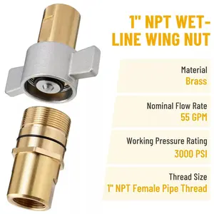 1 Inch NPT Wet Line Wing Nut Hydraulic Quick Disconnect Coupler / Coupling Set car tools repair auto