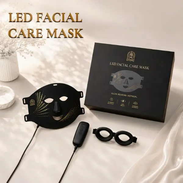TRACK IN TIME Cordless Silicone Red Light Therapy Mask - Red, Near-Infrared, Blue Lights for Anti-Wrinkle, Acne, Oil-Balance, Rejuvenation, Radiant Skin - Home SPA Face Care Product for All Skin Types (Summer Beauty Gift Idea)