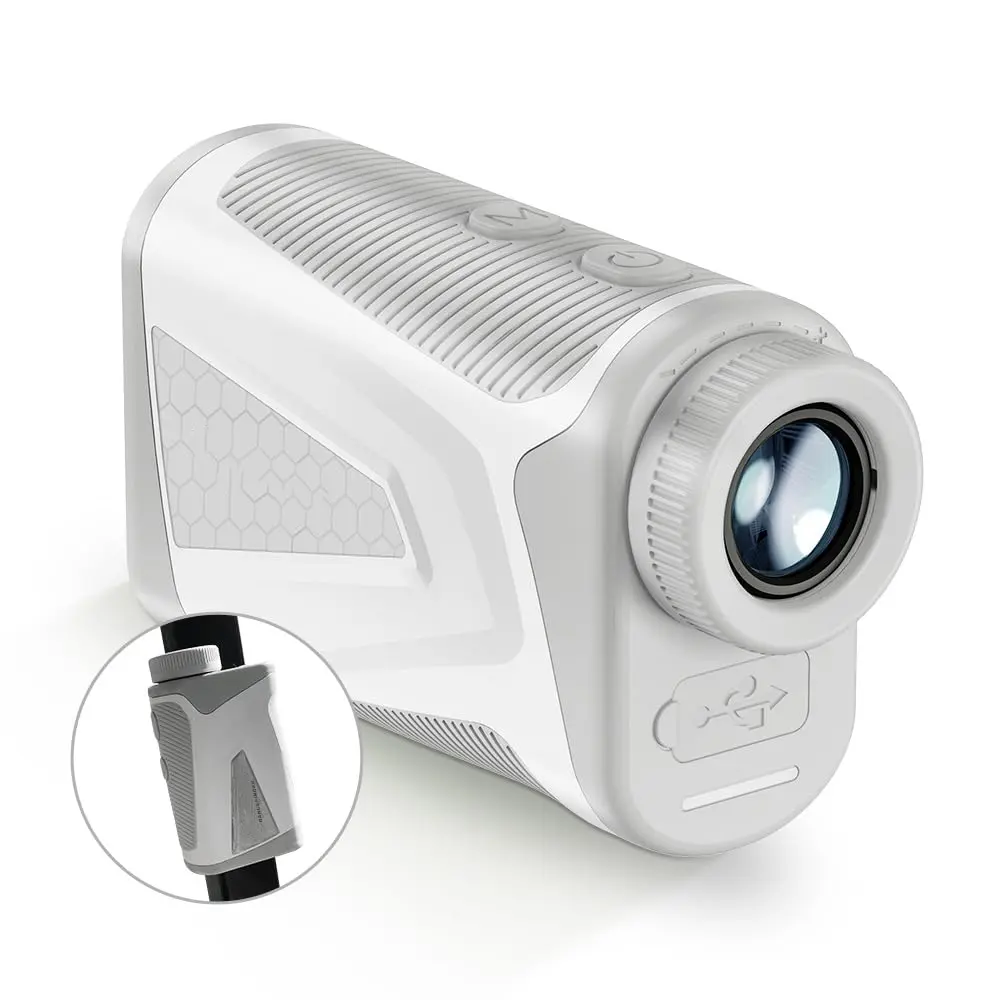 Laser Golf Rangefinder Magnification Slope Compensation, Flag Lock Vibration, Golf Rangefinder with Magnet, Measure in Yards Feet Meters, Golf Rangefinder with Slope, Crystal Display, Flag Lock Vibration, Rechargeable Range Finders with Magnet Stripe