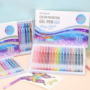 Double Blinking Color Glitter Gel Pen, 16/24 Color Sparkle Gel Pens for Adult Coloring Books Drawing Doodling, Coloring Pens for DIY Birthday Cards