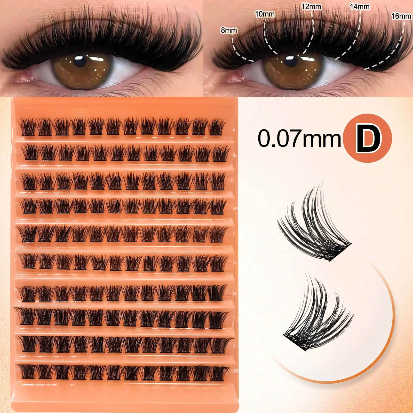 120pcs DIY single tufted false eyelashes are naturally dense, D-curly, soft and light, creating a natural makeup, segmented false eyelashes extension suit, fluffy false eyelashes, suitable for beginners to live at home or go out for daily life & dating
