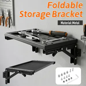 Metal Folding Magnetic Side Table Compatible for Packout Toolbox, No-Drill Required Packout Accessories & Organizer with Magnetic Tool Tray, Heavy Duty Foldable Work Table, Wear-Resistant Fit for Packout Toolbox Accessory