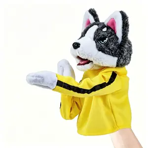 Martial Arts Husky Hand Puppet - Soft Plush Karate Dog Toy for Storytelling & Roleplay