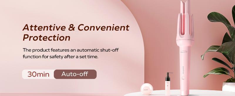 【Summer Sale Deals】New Upgrade Automatic Curling Iron with 3  Frizz-Free Smooth Shiny Hair, Anti-Scald-Tangle for Long Hair Auto Shut-Off Comfortable Hair Care Easy Operation Hair Styling Tool for Women & Home Use valentine gifts Bidirectional Rotation