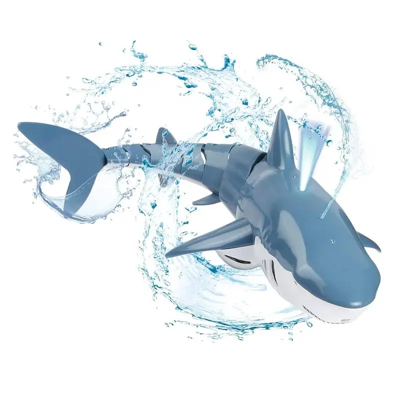 Remote Control Electric Shark Toys, Creative Sea Animals Toy with Diving Light, Outdoor Toy for Swimming Pool, Lake, Water Parks, Gift