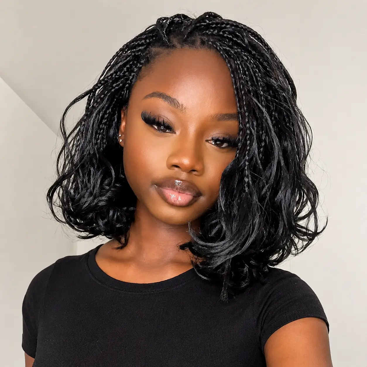 French Curl Braids Bob Wig 10Inch | Knotless Full Lace Glueless Ready To Wear Wig | Invisi Drawstring Cap | Beginner Friendly Easy Install Protective Style