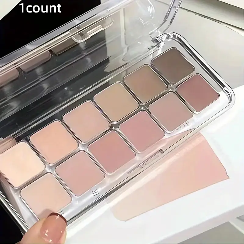 12 Color Eyeshadow Palette, Matte Finish, High Saturation, Multifunctional Makeup, Makeup Palettes, Earthy & Nude Shades, Daily Use, Highly Pigmented Palette, Basic Eyeshadow Palette
