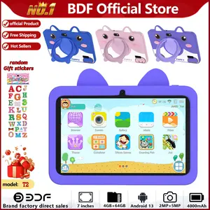 7-Inch Kids Tablet, Android System, Dual Cameras, Quad-Core Processor, WiFi Bluetooth-compatible, Shockproof Case, Perfect Gift for Ages 3+