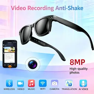 AI Smart Glasses Photo and Video Voice Assistant Ultra-light TR Frame Blue Light Blocking/Sunglasses/Photochromic Lenses Tech Fashion Item Birthday Gift for Friends