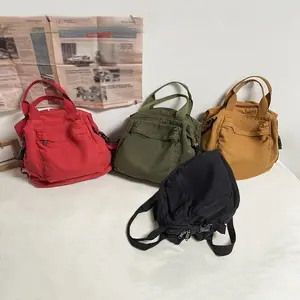 Women's School Canvas Backpack - Functional Double Top-Handle Rucksack with Adjustable Straps & Multiple Zipper Compartments