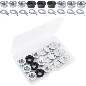 Wheel Axle Nut and Bicycle Hub Safety Washer Kit, Flanged Nuts  Accessories for Mountain  Wheel Axle
