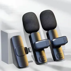 Wireless Lavalier Microphone, Portable Clip-on Microphone, Portable Mini Microphone for Video Recording, Live Streaming, Interviewing & Vlogging, Mini Noise-canceling Radio Equipment for iPhone