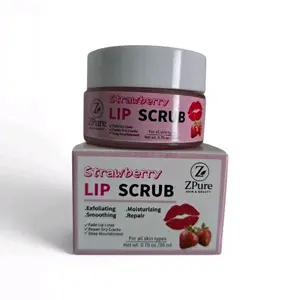 ZPure Skin & Beauty Turmeric & Strawberry Lip Scrub - 0.70 oz/20 ml, Hydrating Moisturizing Treatment, Nourishing, Repairing, Lip Line Fading, Gentle Daily Use for All Skin Types, Hydrate