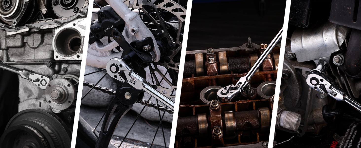 #SpringGlowUp WORKPRO 1/4 & 3/8 & 1/2 inch Drive Extra Long Flex Head Ratchet, 12 Inch Long CR-V Steel Ratchet Handle with Chromium Plating, CR-MO Head, Quick Release Reversible Design, 72-Tooth #SpringGlowUp WORKPRO 1/4 & 3/8 & 1/2 inch Drive Extra Long Flex Head Ratchet, 12 Inch Long CR-V Steel Ratchet Handle with Chromium Plating, CR-MO Head, Quick Release Reversible Design, 72-Tooth