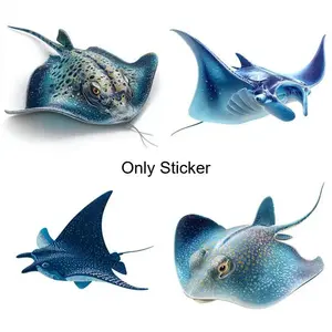 1SET Exquisite Healing Colorful Stingray Logo Decor Sticker For Car Components, Marine Life Peripheral Items, Daily Objects Colorful textured stingray themed decor Fill with dreamy healing vibe for marine life enthusiasts Enhance ocean dreamy style