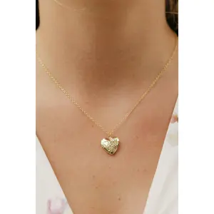 Lover Locket Necklace-Gold