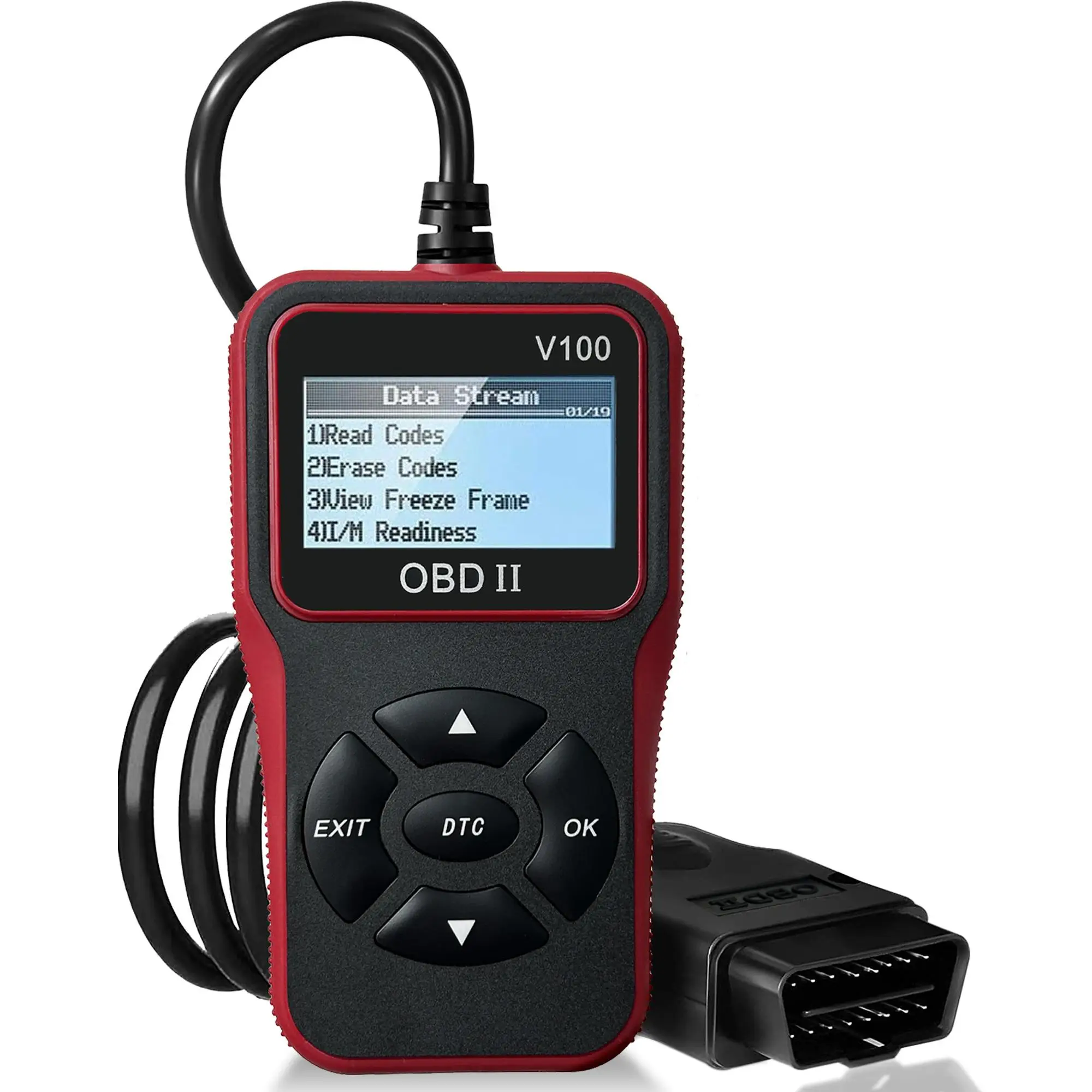 OBDII Scanner, Car Code Reader, Check Engine Light Reader, OBDII/EOBD Car Computer Diagnostic Scan Tool, Full Functions with Voltage Test Diagnostic T