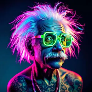 5D DIY Full Diamond Round Drill Painting - Diamond Painting Kit Neon Hairstyle Mosaic Canvas DIY Wall Art, Home Wall Decoration