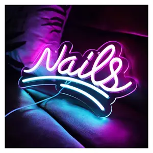 Sign Illuminated Nails Neon Lights For Nail Salon Office Studio Unique Outdoor Decor 29x37.8cm