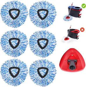 6 Pack Mop Replacement Heads Compatible with Oceda RinseClean 2-Tank System - Includes 1 Mop Base,6 Microfiber Mop Refills, Easy Cleaning Mop  Replacement