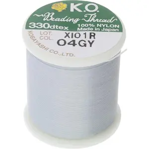 KO Nylon Beading Thread, Light Grey Color,  Pre-Waxed  Nylon, 330TEX,  Resistant Knotting Cords, 50m /55 yds Spool, Use for Seed Bead Projects, Loom Work & Bead Weaving
