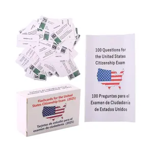 US Citizenship Flash Cards 2026, Naturalization Study Guide English Spanish Test Flashcards Bilingual Booklet Combo Set with 100pcs US Civics Questions & Answers Ideal Gifts