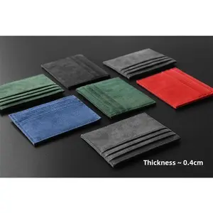 Quality Suede Leather Mini Men Card Holder Wallets Zipper Coin Pocket Slim Magic Male Wallet Credit Bank Card Small Man Purses