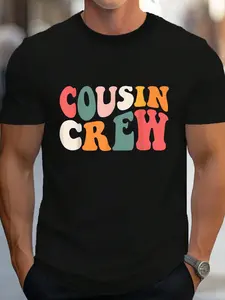 100% Cotton Cousin Crew Pajamas Kids Toddler Matching Gifts T-Shirt Women's Men's Graphic Tee Crew Neck summer vacation Tops