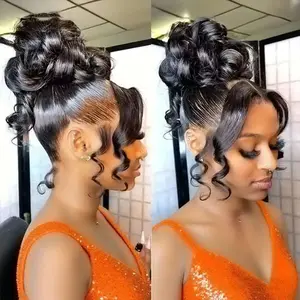 MYLOCKME Invisible Strap 360 Full Lace Wigs Human Hair Hidden Drawstring 360 Lace Frontal Wig Body Wave 30 32 Inch HD Lace Front Wigs