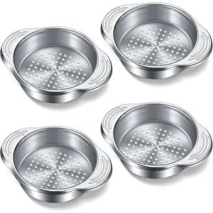 4 Pieces Tuna Can Strainer Stainless Steel Food Strainer Sieve Metal Press Lid Canning Colander Oil Drainer Tuna Filter for Beans Vegetables
