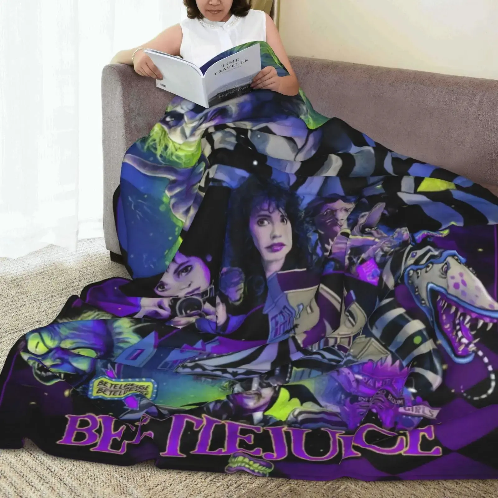 Throw Blanket Beetle Horror Movie Juice Soft Flannel Blanket Perfect for All Seasons Air Conditioner Blanket for Bed Living Room Sofa