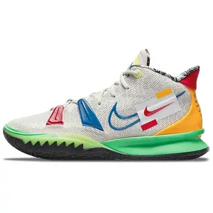 Nike Kyrie 7 EP Mid-Top Performance Basketball Shoes for Men and Women in White Green Blue Enhanced Energy Return Superior Control and Stability