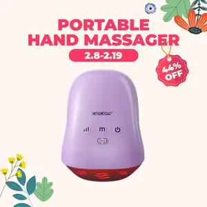 CINCOM Portable Hand Massager (PURPLE), Cordless, with Comfort Heat and Gentle Vibration, Adjustable Settings, Auto-Off Feature, Rechargeable, Perfect for Daily Relaxation, Ideal Gift