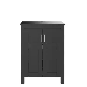 24''Black & Brown Wood Bathroom Vanity HW1120