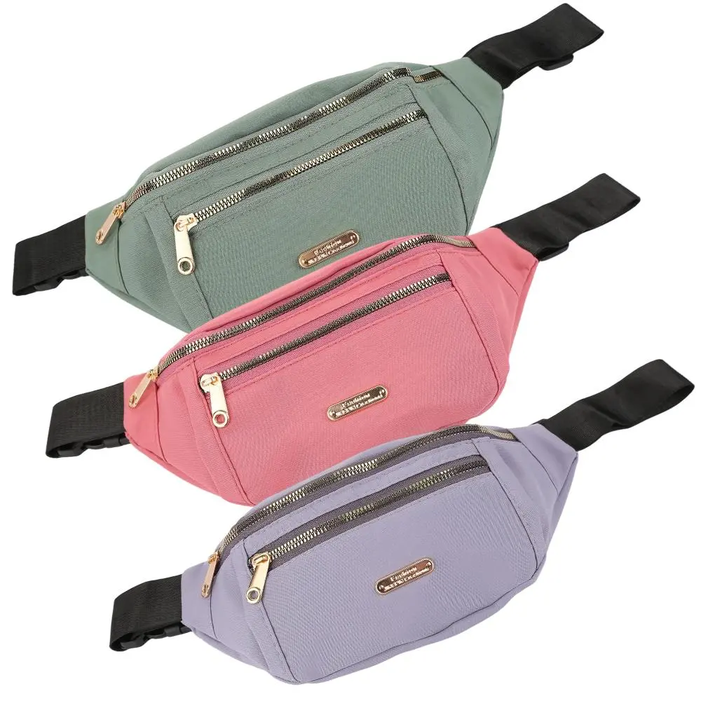 3pcs Women's Lightweight Nylon Waist Bags - Adjustable Shoulder Strap, Zipper Closure, Large Capacity Running/Hiking Belt Bag, Outdoor Accessories