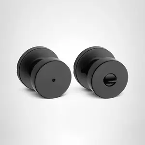 Interior Privacy Door Knob with Lock, Door Handle For Bathroom and Bedroom, Matte Black Keyless Turn Lock Doorknob, with Microban Protection