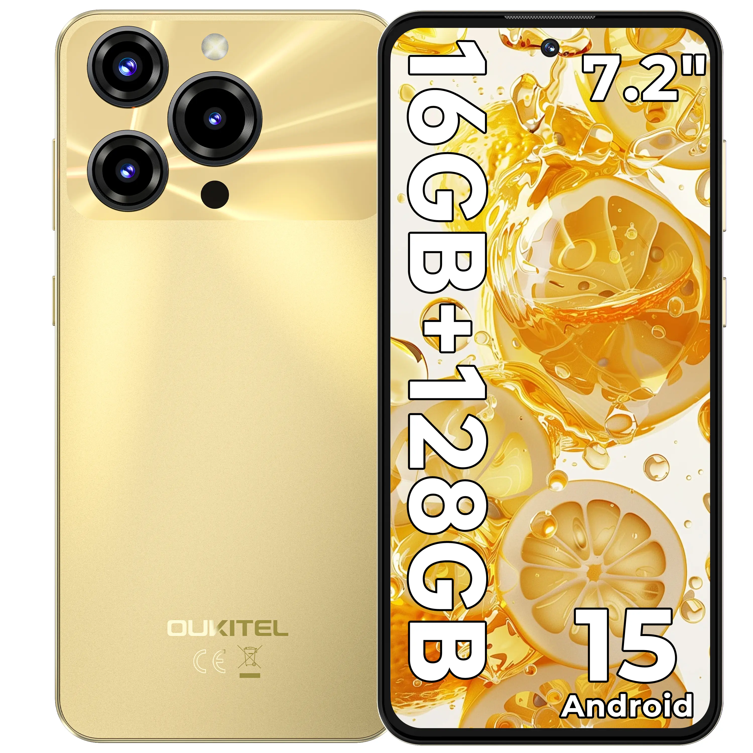 OUKITEL C69 Unlocked Cell Phone, 7.2''120Hz Display, 16GB(4+12)+
