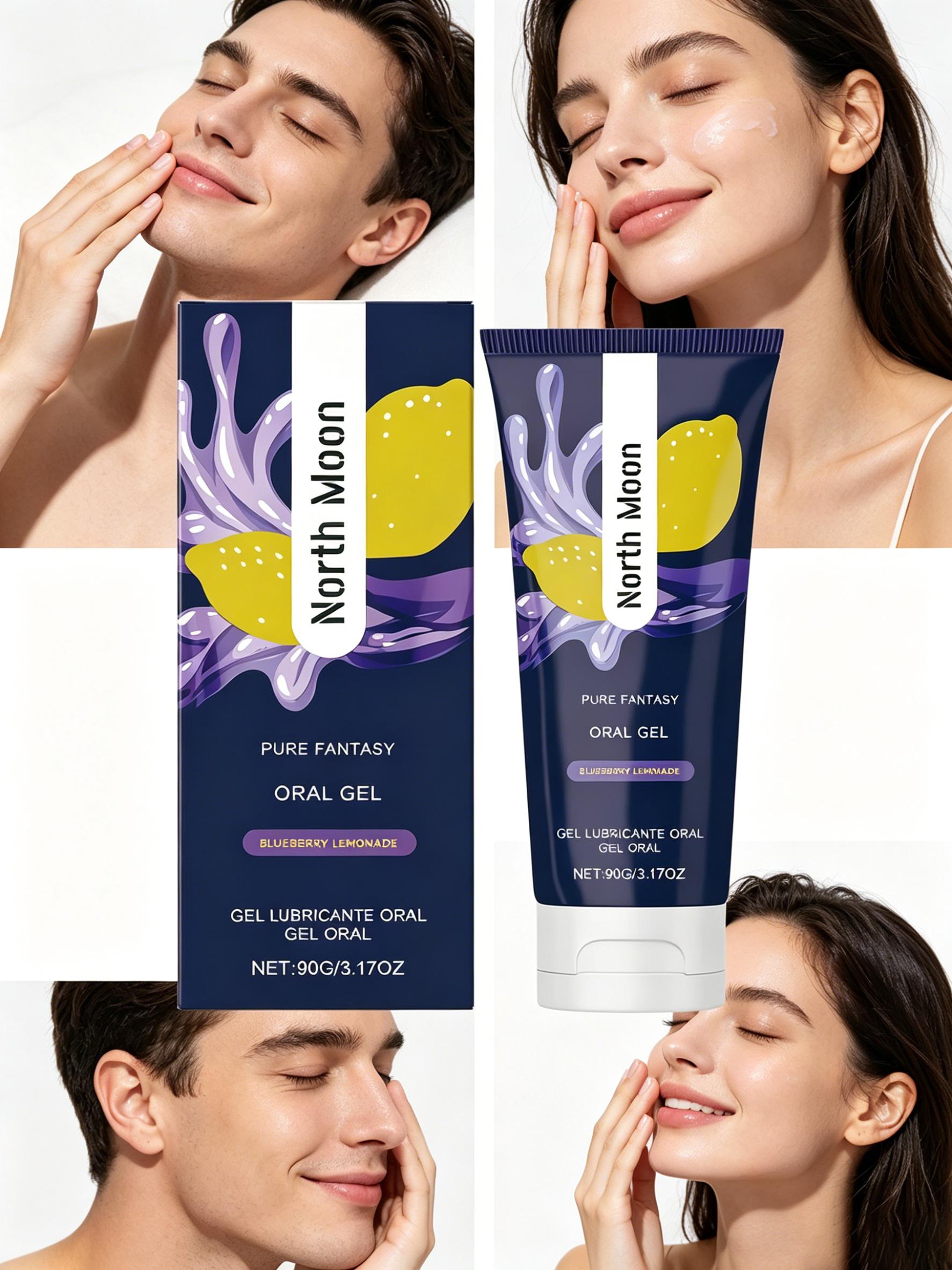 North Moon Flavored Oral Gel 90g, Intimate Comfort Cream,Blueberry Lemonade Taste, Water-Based Gentle Lube