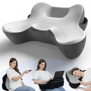 Yujoon Backrest Reading Pillow, Bed Wedge Pillows with Arms for Sitting In Bed, Shredded Memory Foam Back Support Pillow