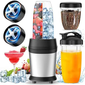12- Smoothie Blender Maker 25,000 RPM Personal Blender for Ice Crushing Smoothies & Frozen Drinks Nuts with 23oz, 32oz, 37oz Portable Cups Two 6-Leaf Stainless Steel ,